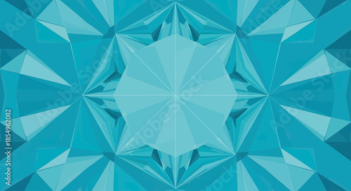 Abstract Geometric Diamond Facets Background in Teal Blue