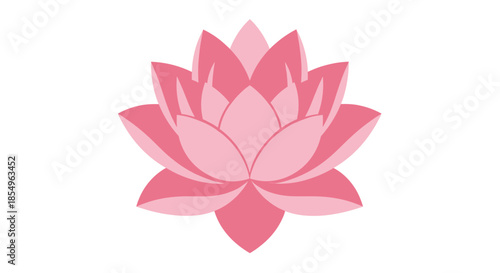 Pink Lotus Flower Icon - Vector Illustration