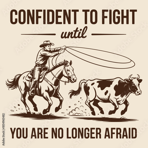 Vintage rodeo cowboy illustration for t shirt design. Retro western graphic with hand drawn rider on bucking horse, rugged outdoor adventure theme for apparel and posters.