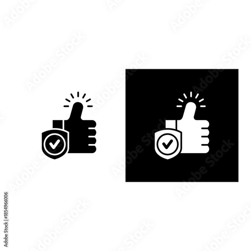 Dependable icon black and white filled.