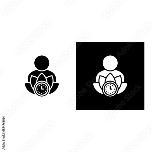 Patience icon black and white filled.