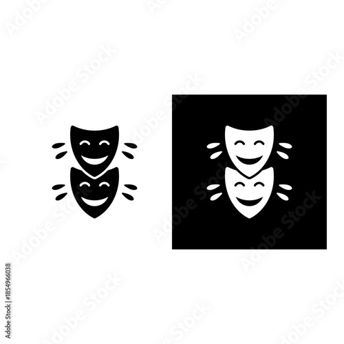 Humor icon black and white filled.