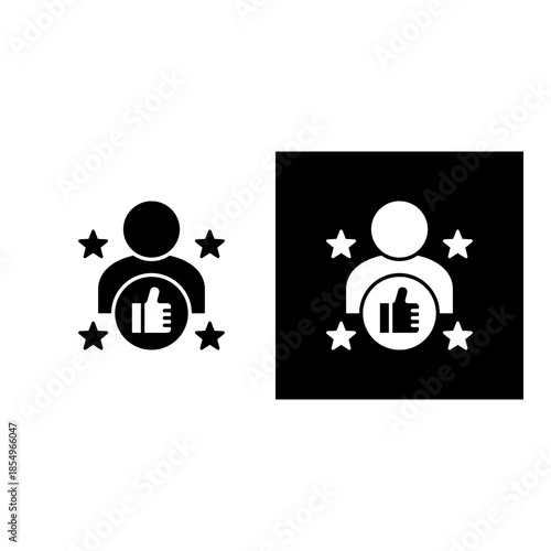 Satisfaction icon black and white filled.