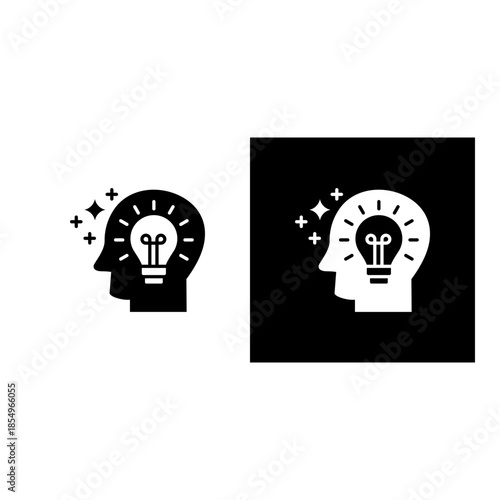 Inspiration icon black and white filled.