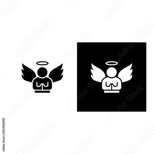 Humility icon black and white filled.