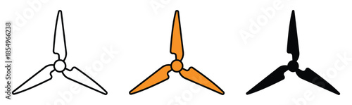Wind Energy Icon Set, Alternative Eco Power Wind Turbine Vector Illustration.