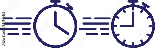 two bule line icon set vector illustration style art 