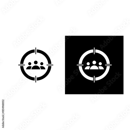 Target Audience icon black and white filled.