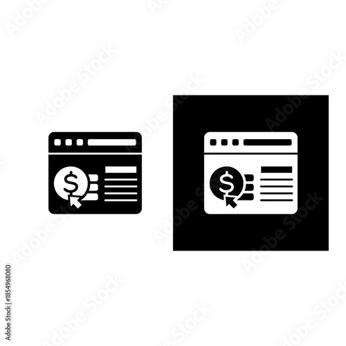 Cost Per Click icon black and white filled.