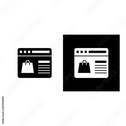 Ecommerce  icon black and white filled.