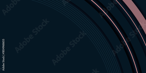 Minimalist dark abstract background with glowing brown curved lines design. Modern circular line pattern for cover, brochure, banner, promotion, presentation, and website. EPS. 5