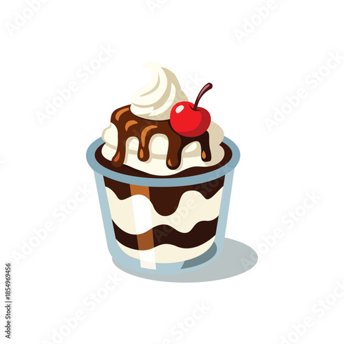 sundae chocolate with cherry topping