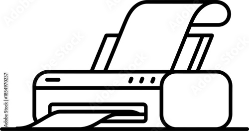 Printer with Paper Emerging