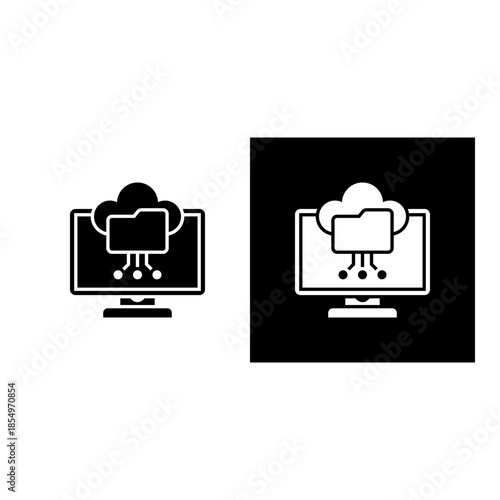 File Backup icon black and white filled.