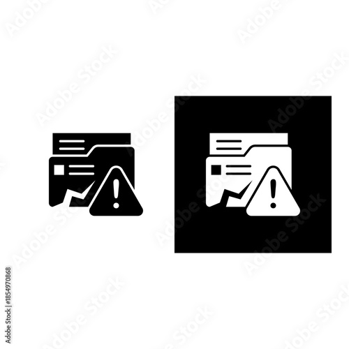 Data Loss  icon black and white filled.