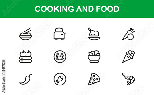 Culinary and Kitchen Essentials Line Icon Pack — Modern Minimal Vector Collection