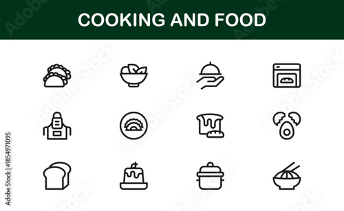 Culinary and Kitchen Essentials Line Icon Pack — Modern Minimal Vector Collection