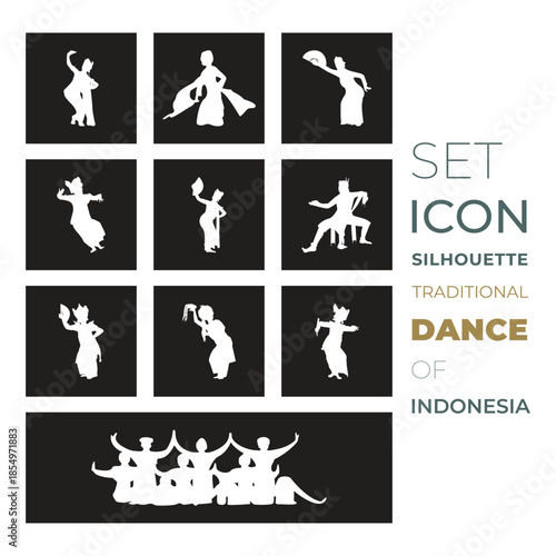 traditional dance silhouette vector