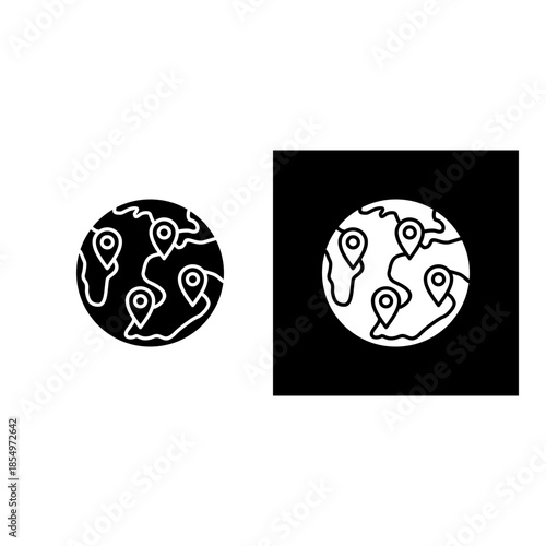 Emerging Markets icon black and white filled.