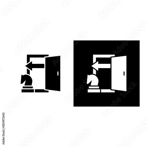 Exit Strategies icon black and white filled.