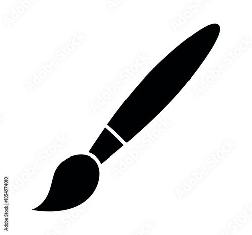Paintbrush icon silhouette for digital art and design