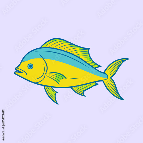 vector illustration of a spanish dorado mahi