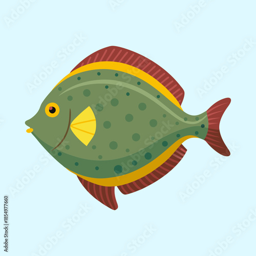 vector illustration of a flounder