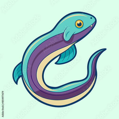 vector illustration of a eel