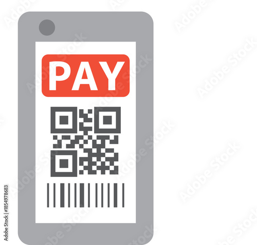 QRコード決済 スマホ　キャッシュレス　イラスト