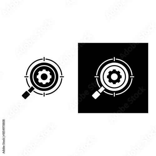 Seo icon black and white filled.