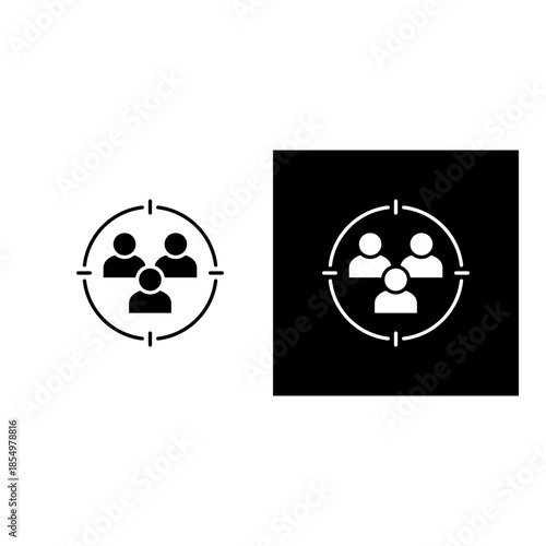 Customer Target icon black and white filled.