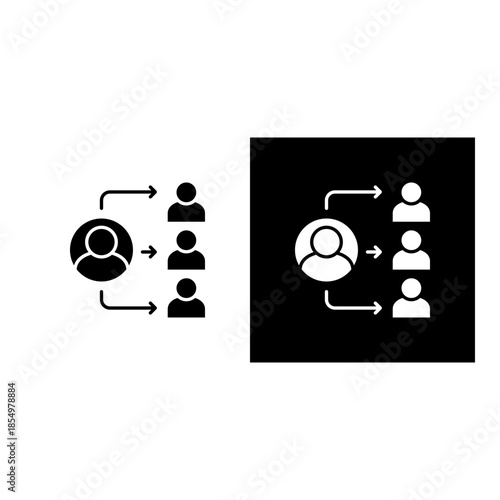 Delegation icon black and white filled.