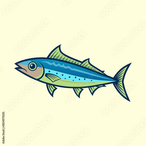 vector illustration of a spanish mackerel