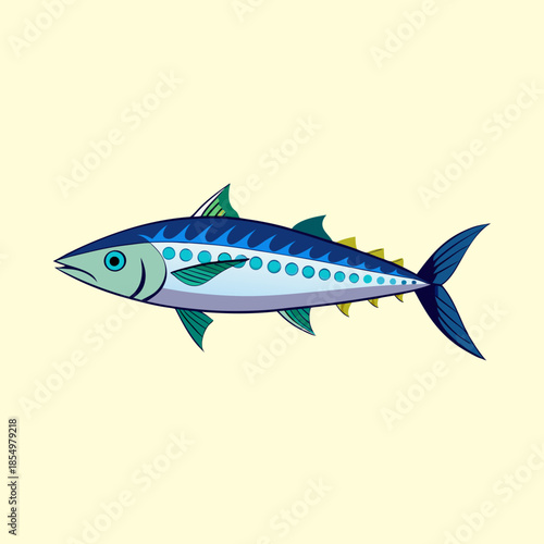 vector illustration of a spanish mackerel