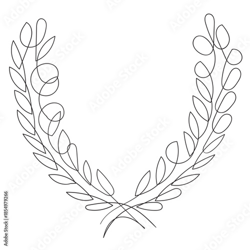 Continuous line wheat icon