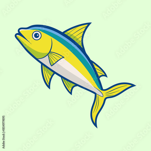 vector illustration of a yellowtail 