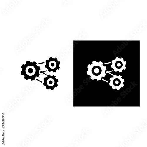 Lean Management icon black and white filled.