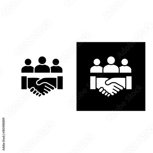 Negotiation icon black and white filled.