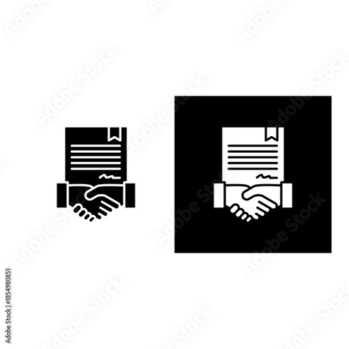 Agreements icon black and white filled.