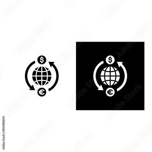 Arbitrage icon black and white filled.