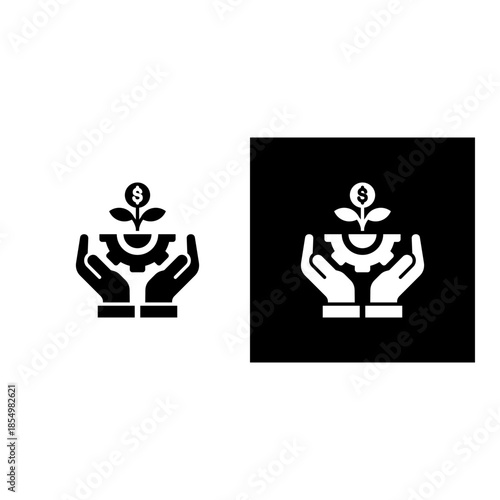 Prosperity icon black and white filled.