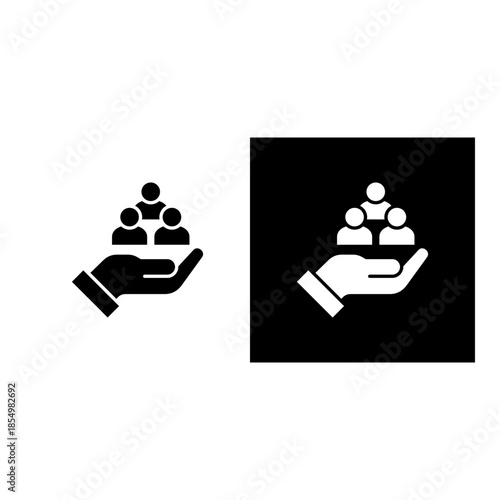 Public Service icon black and white filled.