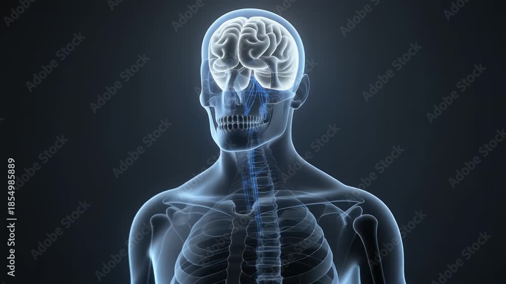 Exploring Body Detailed medical 3d anatomy stock footage of a human body with visible ...