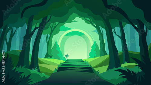 Enchanted forest pathway