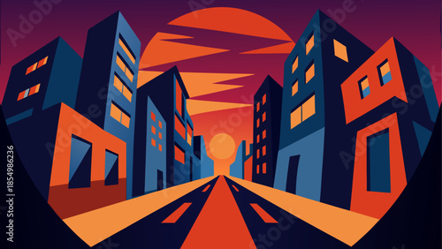 Urban sunset alley