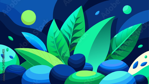 Vibrant nighttime botanical scene