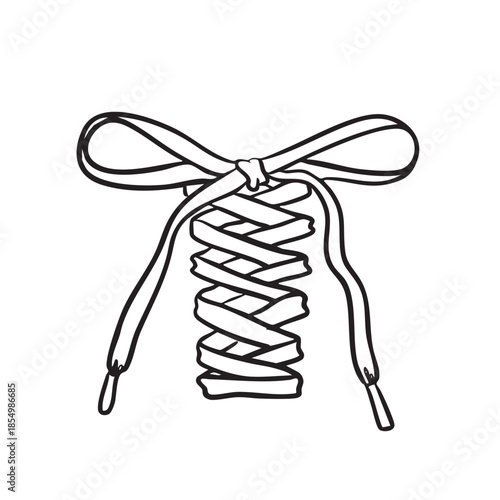 Hand drawn shoelace line art
