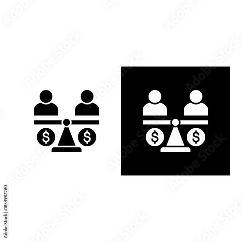 Equity icon black and white filled.