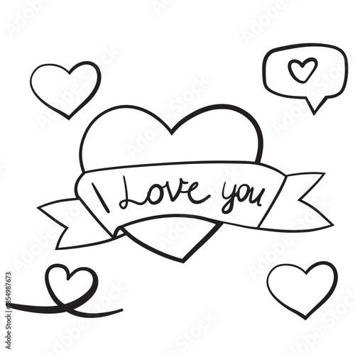 vector illustration of a set of hearts