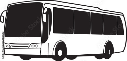 Bus Silhouette Vector on Transparent Background
